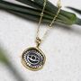 Gold Plated Sterling Silver Evil Eye Round Necklace, thumbnail 4 of 12