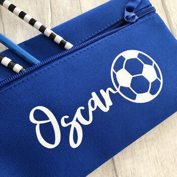 Personalised Child's Name Football School Pencil Case, 2 of 3