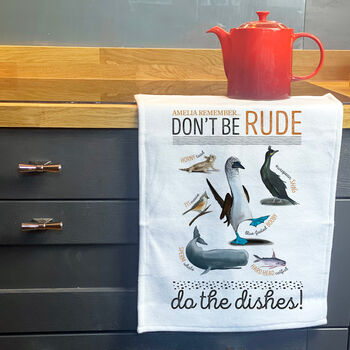 Cheeky Animal Tea Towel With Funny, Rude Sounding Wildlife Names, 3 of 4