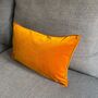 Orange Velvet Cushion With Piping, thumbnail 2 of 4