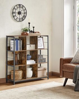 Three Tier Bookcase Display Rack Industrial Bookshelf, 4 of 12