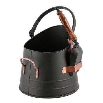 Copper Fireside Coal Bucket With Shovel, 2 of 7
