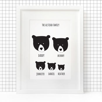 Our Family Print, Personalised A4 Bear, 5 of 6