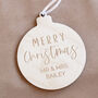 Personalised Engraved Mr And Mrs Christmas Bauble, thumbnail 2 of 4
