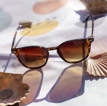 Classic Rounded Square Sunglasses In Tortoise Shell, 4 of 4