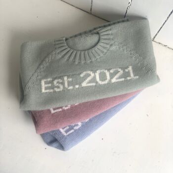 Est. 2023 Organic Knitted Baby Jumper, 3 of 3