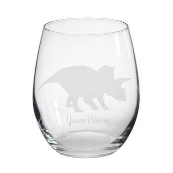 Personalised Triceratops Engraved Glass, 3 of 5