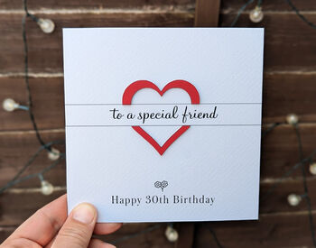 Personalised 30th Birthday Card For Friend – Special Elegant Keepsake – Handmade Gift For Friend, Milestone Greeting Card, 2 of 4