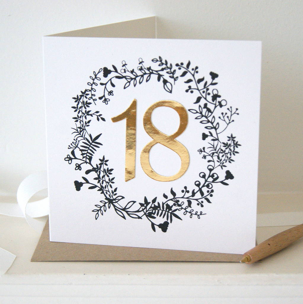 Luxe Gold 18th Birthday Card By The Hummingbird Card ...