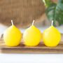 Set Of Three Lemon Shaped Candles For Her, thumbnail 1 of 2
