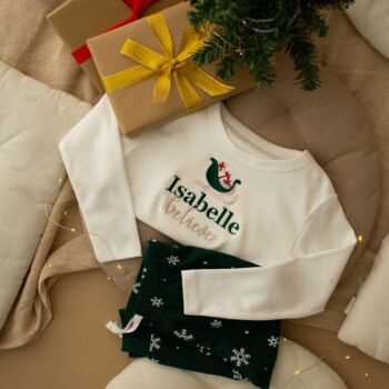 Personalised Snowflake Children's Christmas Pyjamas, 4 of 5