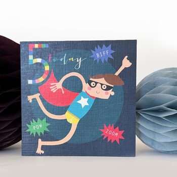 Super Hero 5th Birthday Card, 4 of 5