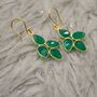 Green Onyx Silver Drop Earrings, thumbnail 3 of 8