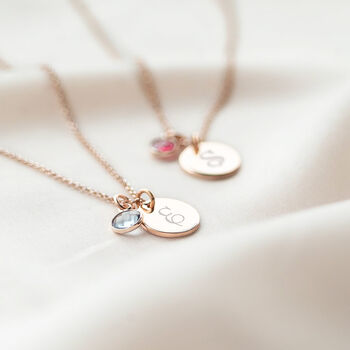 Initial And Birthstone Necklace Wedding Gift Set, 3 of 10