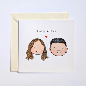 Personalised Bespoke Couple Portrait Greeting Card, 2 of 4