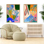 Colourful Abstract Leaf Print Set Of Three, thumbnail 10 of 12