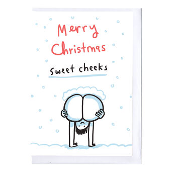 Sweet Cheeks Christmas Card, 2 of 2