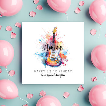 Electric Guitar Birthday Card, 3 of 4