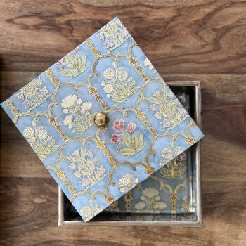 Jewellery Trinket Box, Lacquer Coated, Indian Print, 8 of 11