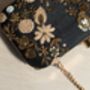 Ara Black Silk Embroidered Clutch, thumbnail 3 of 5