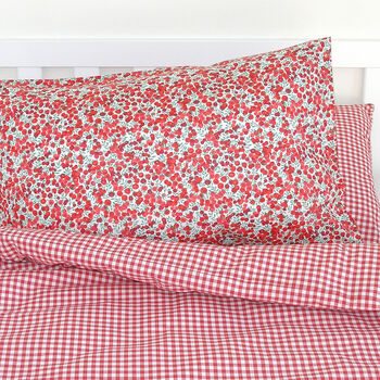 Festive Liberty And Gingham Bed Linen Set, 3 of 3