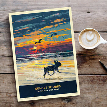 French Bulldog Limited Edition Beach Sunset Gift Print, 6 of 8