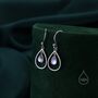 Sterling Silver Delicate Moonstone Droplet Drop Hook Earrings, thumbnail 5 of 10