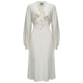 Eva Dress In Cream Vintage 1940s Style, 2 of 2