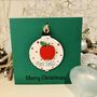 Personalised Christmas Card Wooden Teacher Decoration, thumbnail 2 of 5