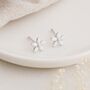 Sterling Silver Daisy Micro Stud Earrings – 4mm, thumbnail 2 of 6