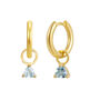 September Huggie Hoop Birthstone Charm Earrings, thumbnail 1 of 4