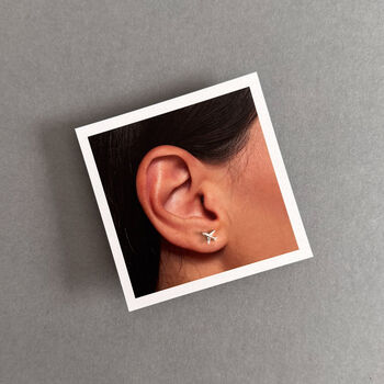 Sky Is Not The Limit Sterling Silver Airplane Earrings, 6 of 7