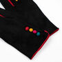 Jet Black Gloves With A Pop Of Colour, thumbnail 2 of 6