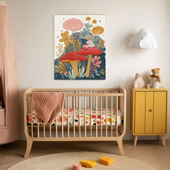 Mouse Reading Mushroom Nursery Art Print, 2 of 4