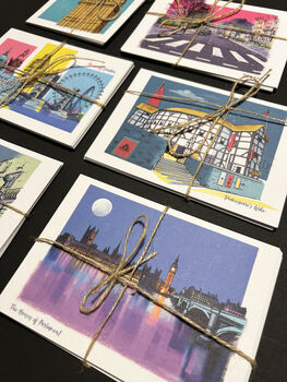 Set Of Eight London Location Postcards, 4 of 5