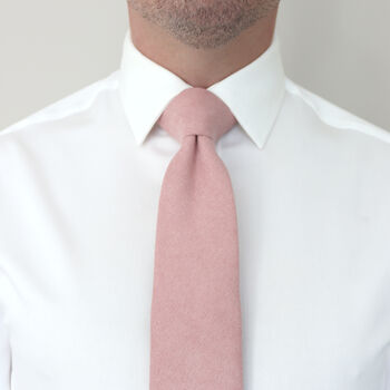 Wedding Handmade 100% Brushed Cotton Tie In Dusty Pink | Groomsmen Ties, 5 of 10