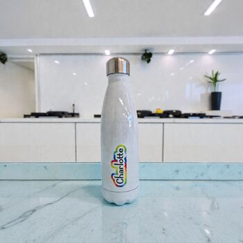 Rainbow Personalised Water Bottle, 2 of 3