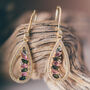 Empress Tourmaline Gemstone 18k Gold Plated Earrings, thumbnail 1 of 5