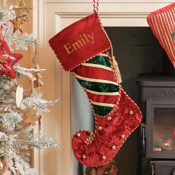 Personalised Christmas Elf Stocking For Children, 4 of 6