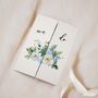 Blue Floral Gatefold Wedding Invitations, thumbnail 2 of 5