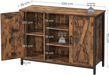 Buffet Table Sideboard Storage Cabinet Cupboard Shelves, 5 of 6