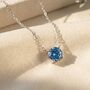 Sapphire Moissanite Crystal Silver 70th Birthday Gift Necklace, thumbnail 1 of 4