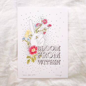 'Bloom From Within' Typography Illustration Print, 3 of 3