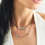 Personalised Sparkling Petite Cosmic Star Bar Necklace In Silver, thumbnail 2 of 9