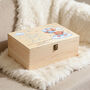 Personalised Baby Boy Or Girl Teddy Bear Large Wooden Keepsake Box, thumbnail 1 of 4