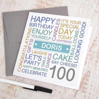 Personalised 100th Birthday Card, 2 of 6
