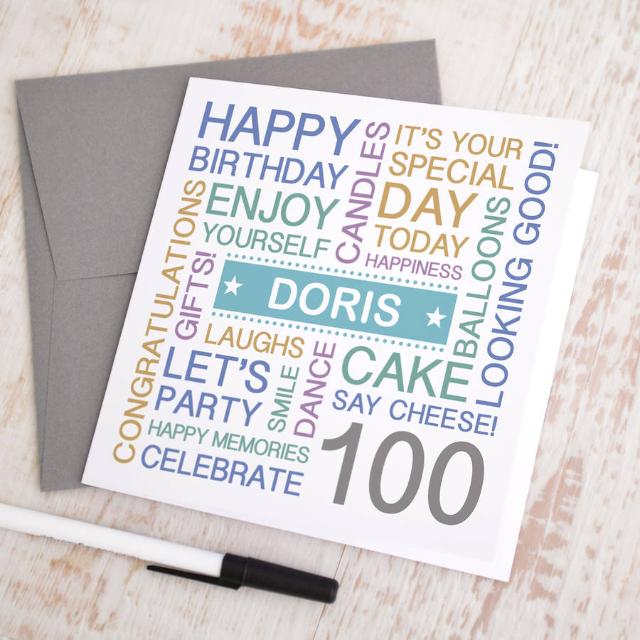 100th Birthday Card Design - Printable Templates Free