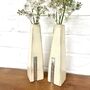 Two Personalised Wooden Vases With Aluminium Message, thumbnail 8 of 8