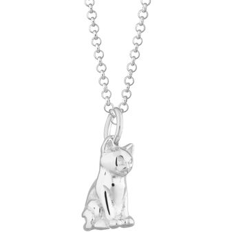 Cat Necklace, Sterling Silver By Lily Charmed