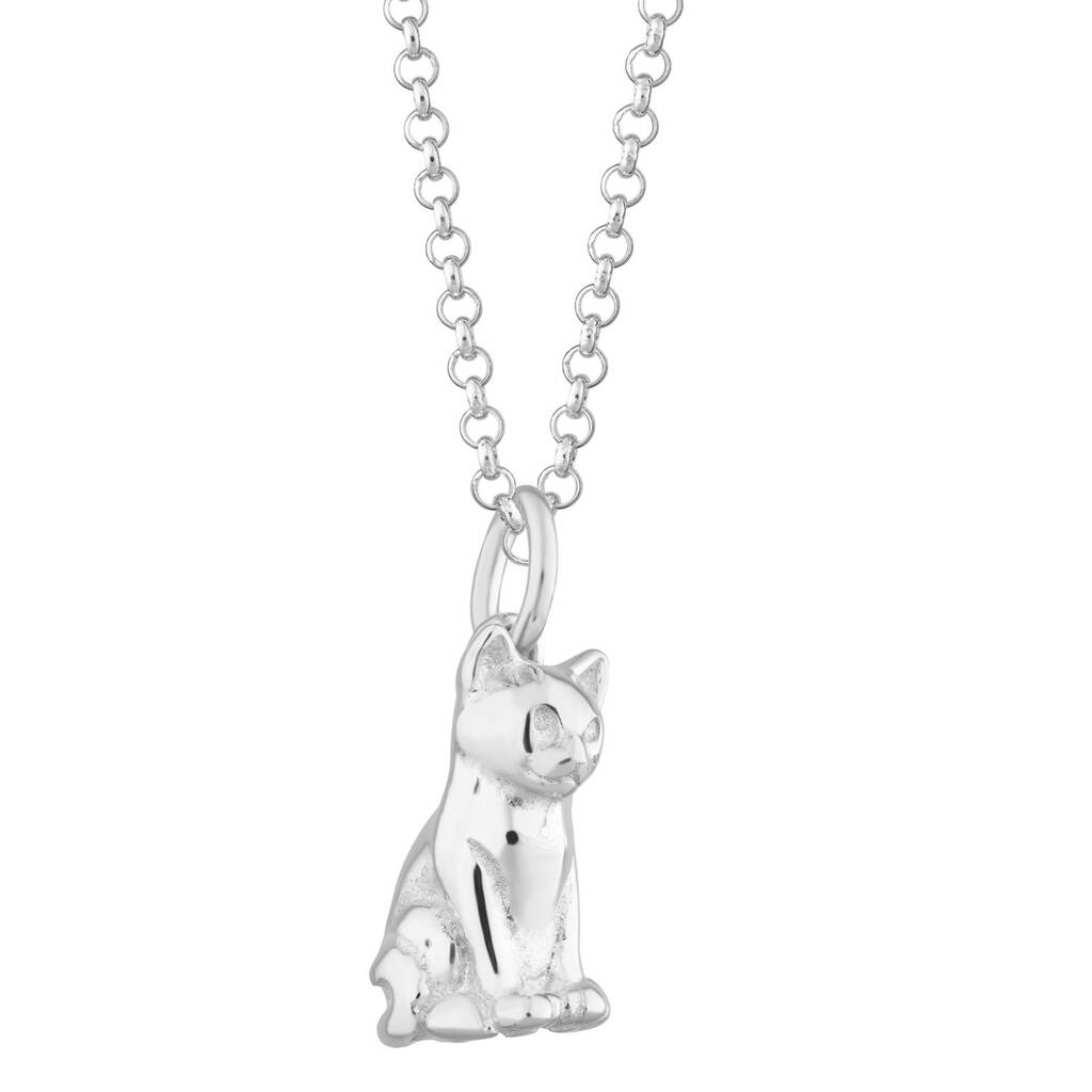Cat Necklace, Sterling Silver By Lily Charmed